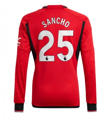 Lacne Muži Futbalové dres Manchester United Jadon Sancho #25 2023-24 Dlhy Rukáv - Domáci